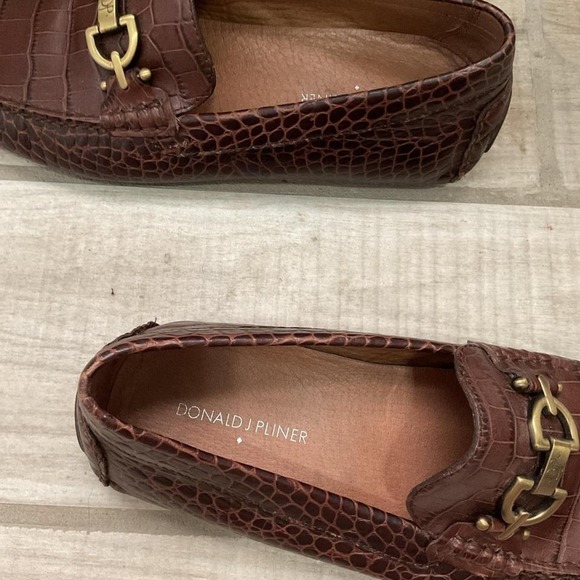 Donald Pliner-Men Dacio 2-Leather Slip-On Loafers-brown Caiman  11.5 M-VERY NICE main image 3
